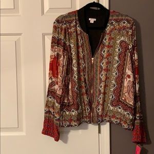 Zippered bomber style jacket